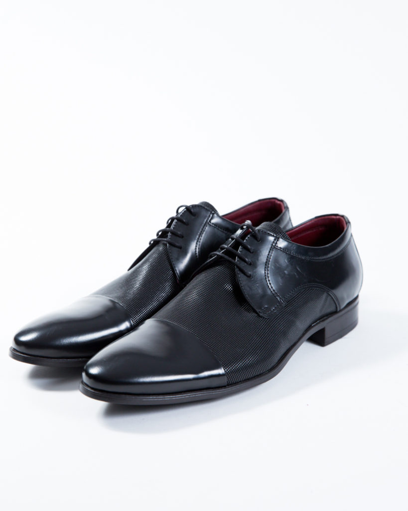 Black Leather Lace Up Shoes ANTEOS