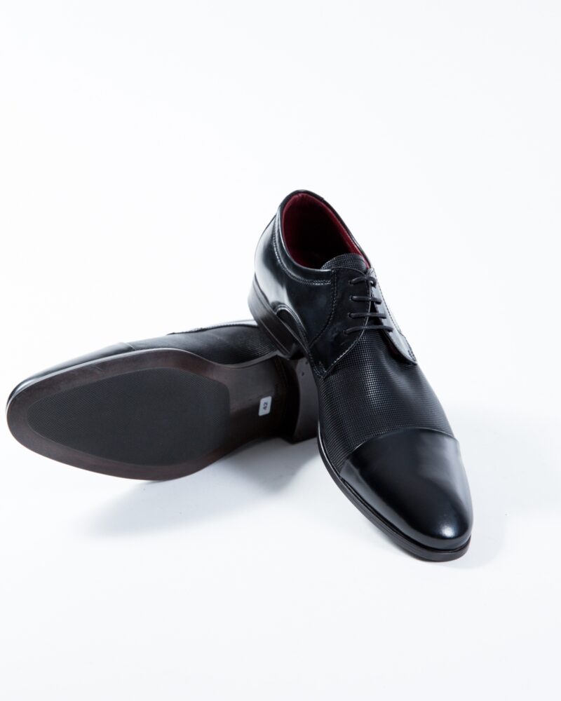 Black Leather Lace Up Shoes ANTEOS