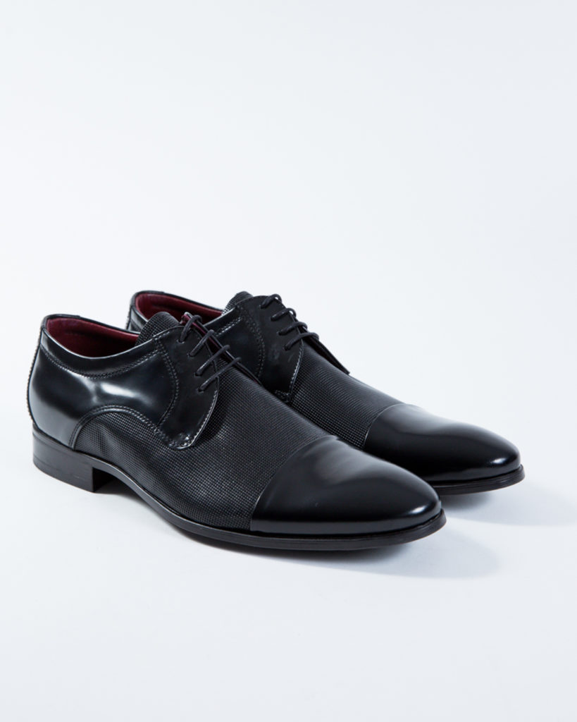 Black Leather Lace Up Shoes ANTEOS