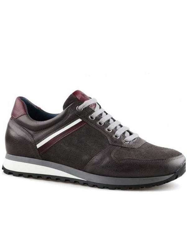 Grey Leather Sneaker DAMIANI