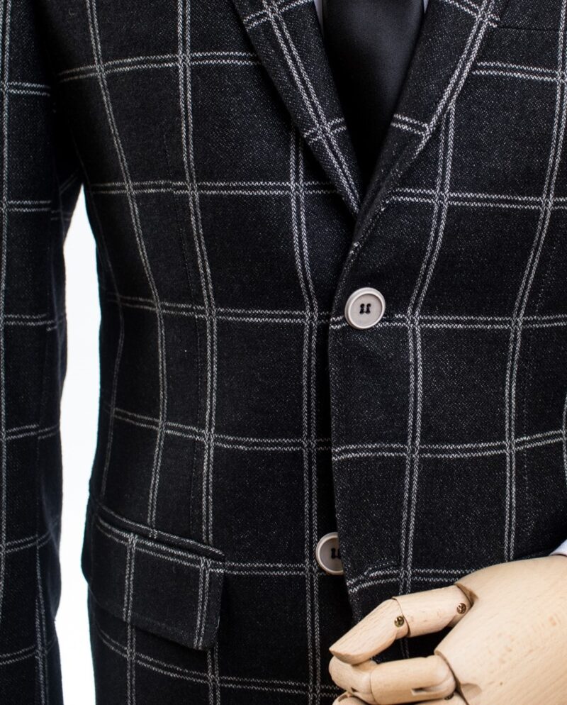 Black Checked Blazer Slim Fit