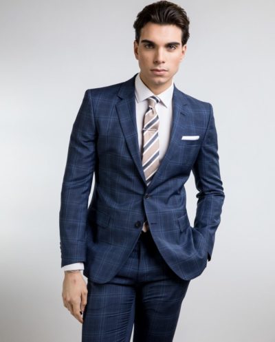 Κοστούμι Cool Wool Καρό Μπλε Slim Fit ALTER EGO 8126/901