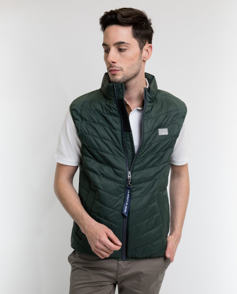 Green Padded Gilet YES ZEE