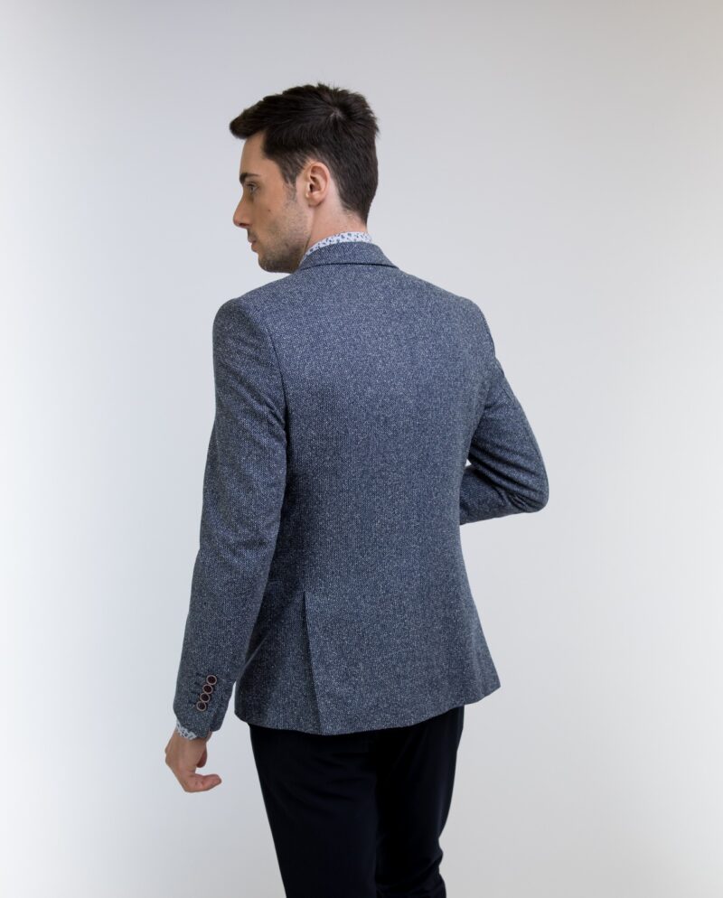 Blue Blazer With Microdesign Slim Fit