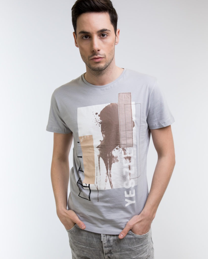 T-Shirt Γκρι YES ZEE T738/S101/633