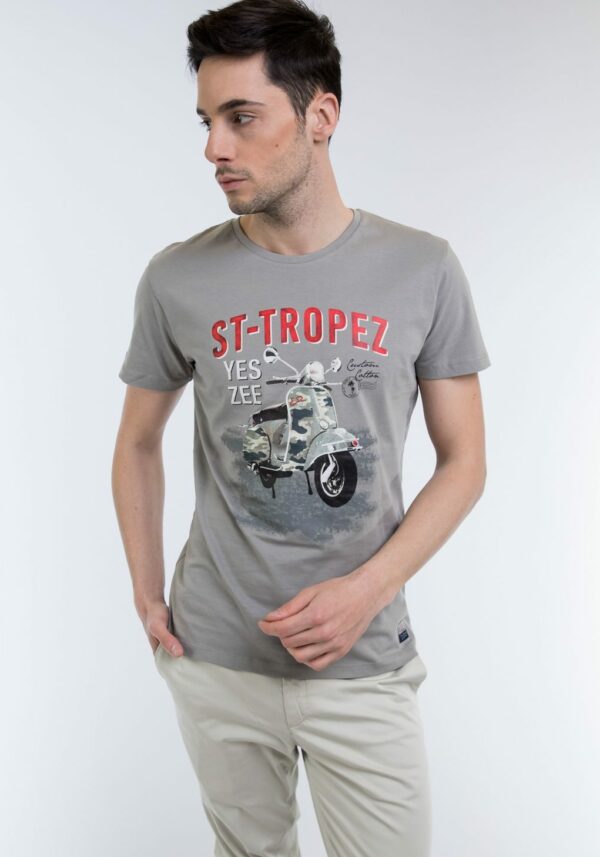 T-Shirt Γκρι YES ZEE T739/S105/809