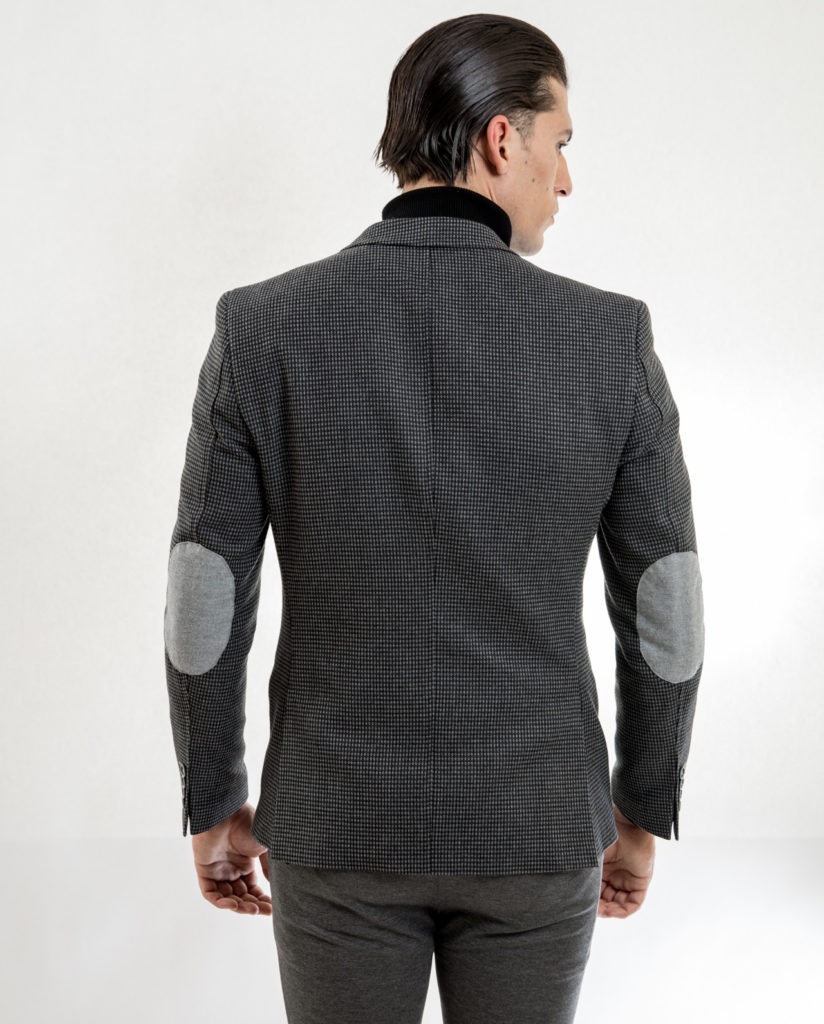 Dark Grey Blazer With Microdesign Slim Fit