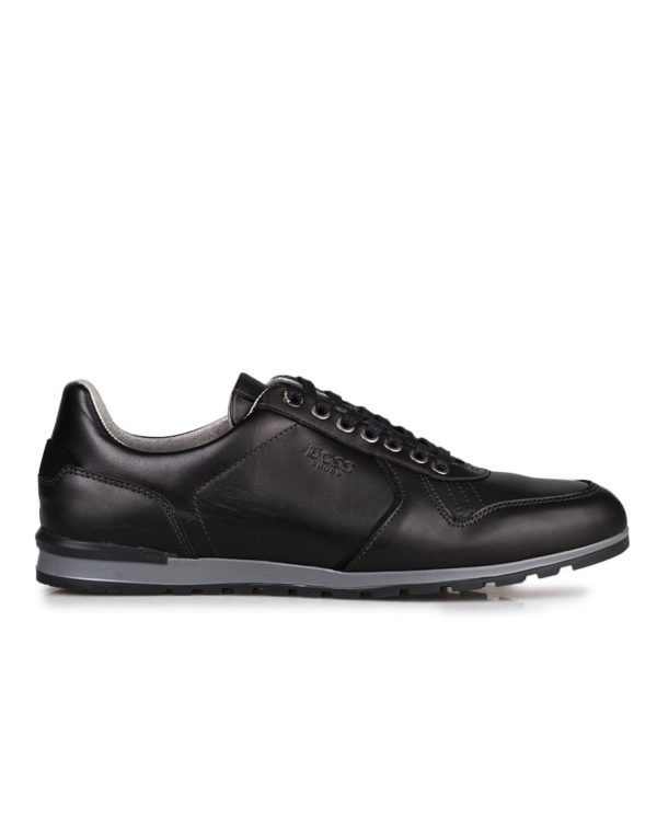 Δερμάτινο Μαύρο Sneaker BOSS Shoes RQ150 BLACK