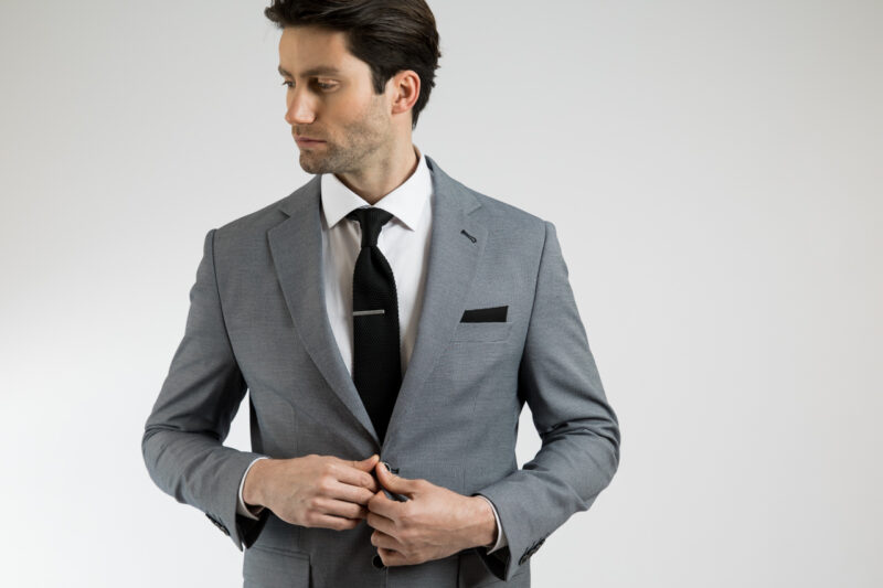 Grey Suit With Microstructure ALTER EGO