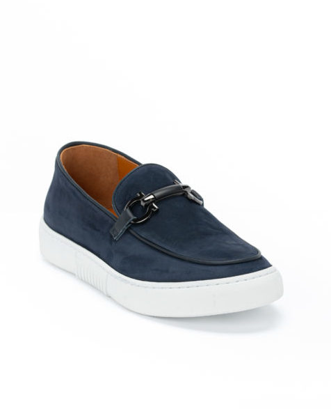 Blue Leather Loafers FENO MILANO
