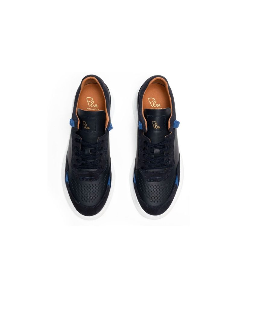 Blue Leather Sneakers PERLA MODA
