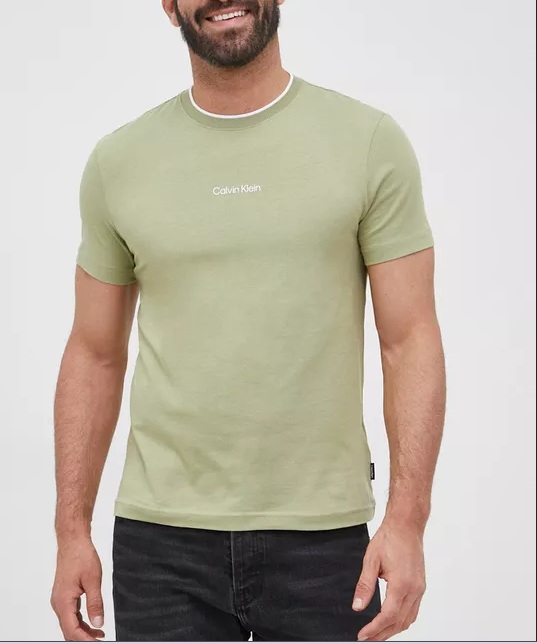 Μπλούζα T-shirt Χακί, CALVIN KLEIN