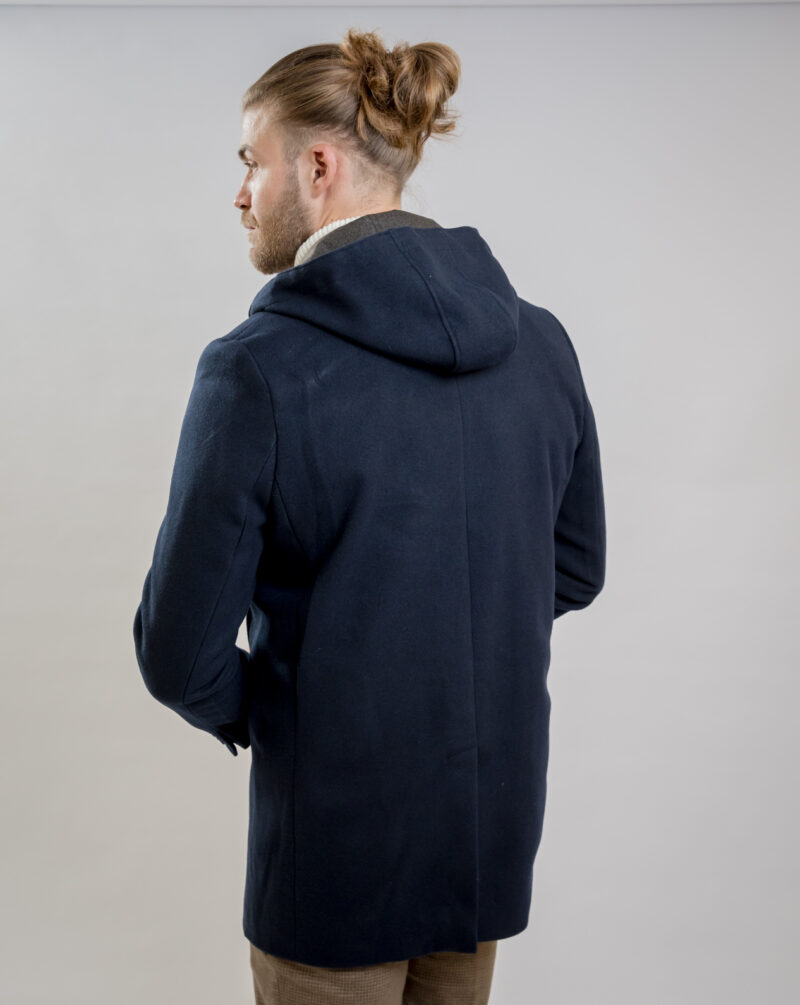 Blue Hooded Coat LEXTON