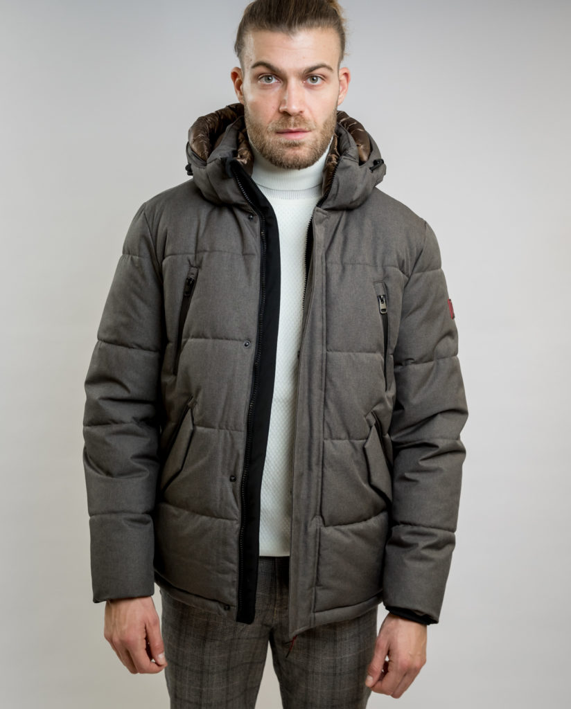 Grey-Brown Puffer Jacket DISTRICT