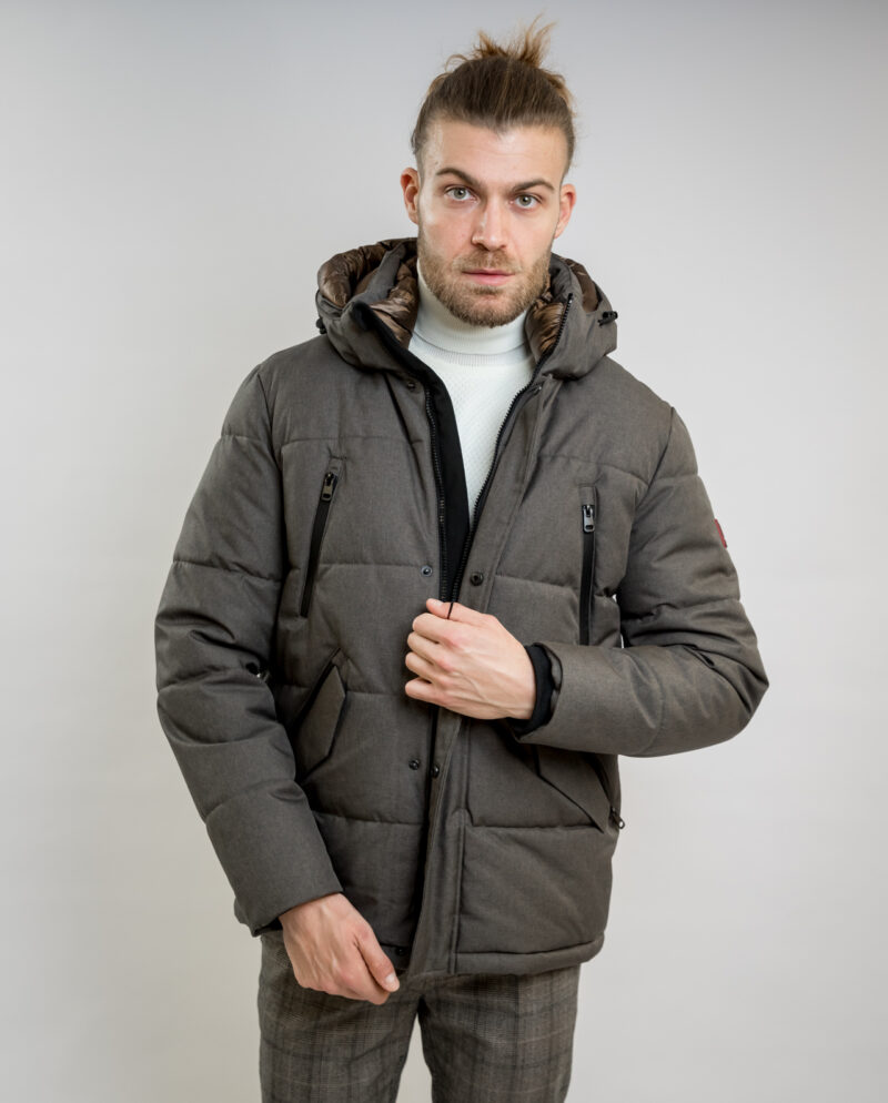 Grey-Brown Puffer Jacket DISTRICT