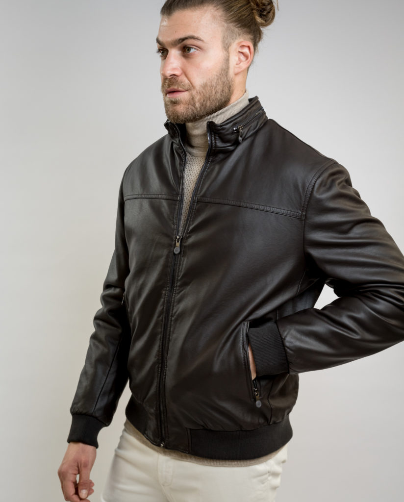 Brown Faux Leather Jacket IL GRANCHIO