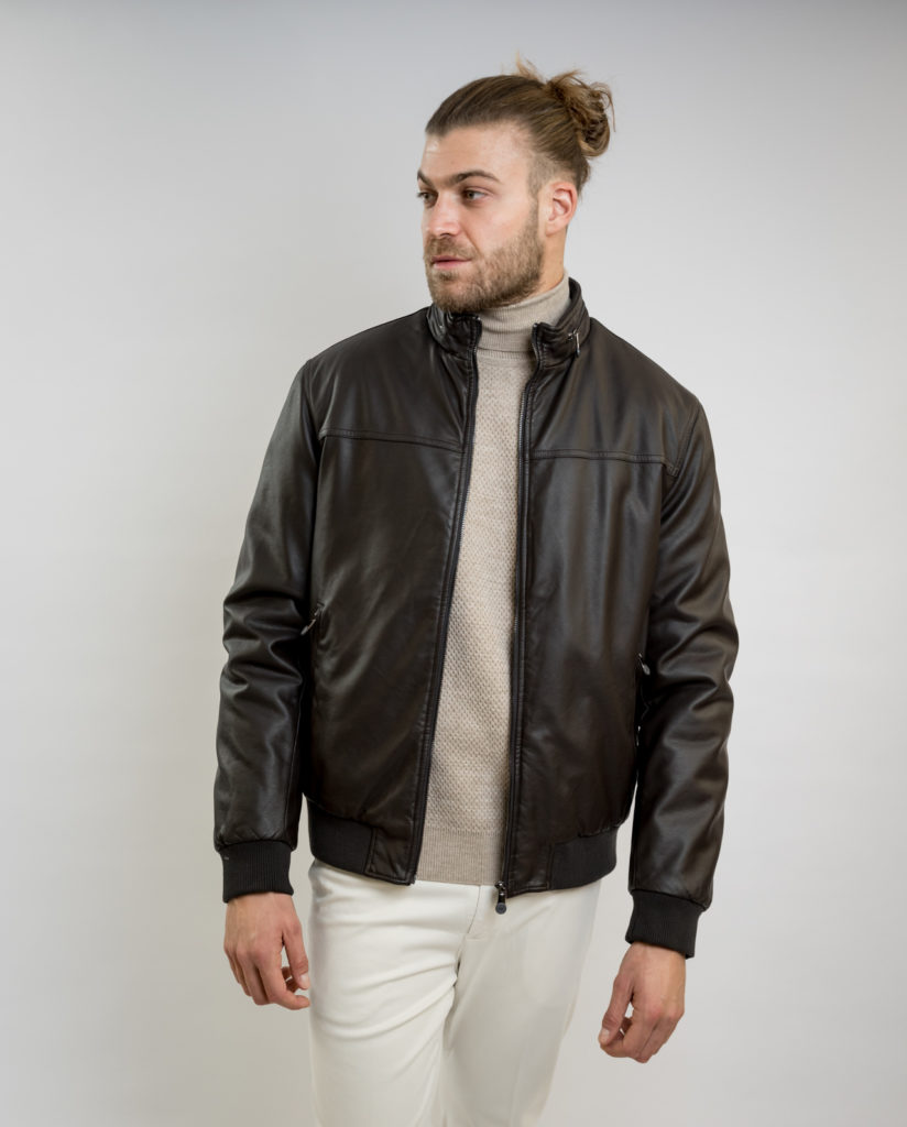 Brown Faux Leather Jacket IL GRANCHIO