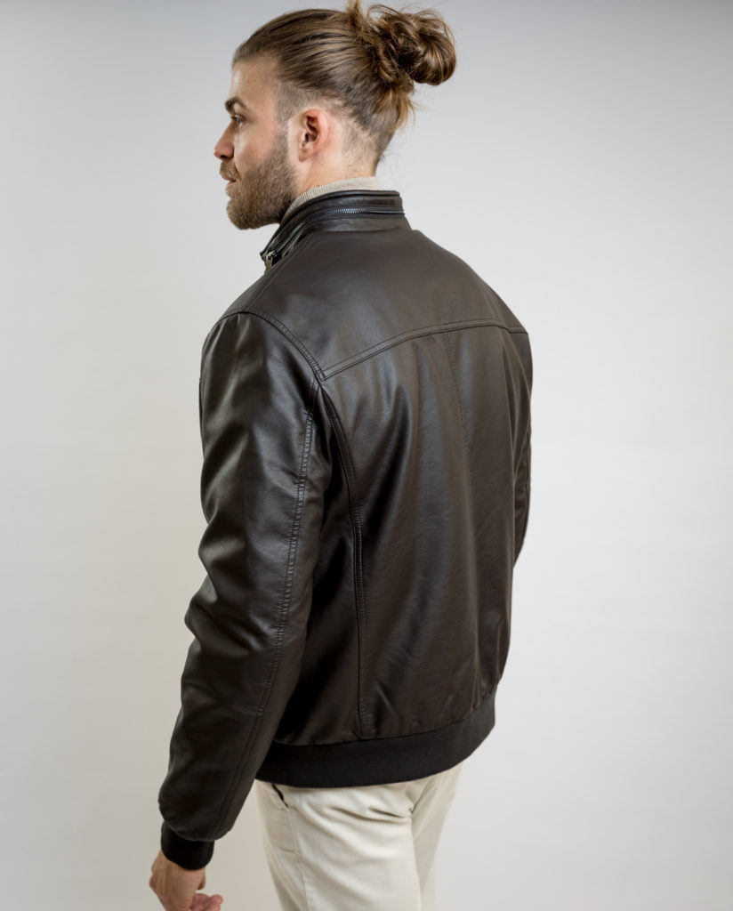 Brown Faux Leather Jacket IL GRANCHIO