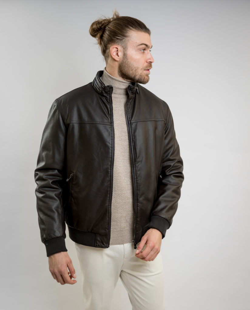 Brown Faux Leather Jacket IL GRANCHIO