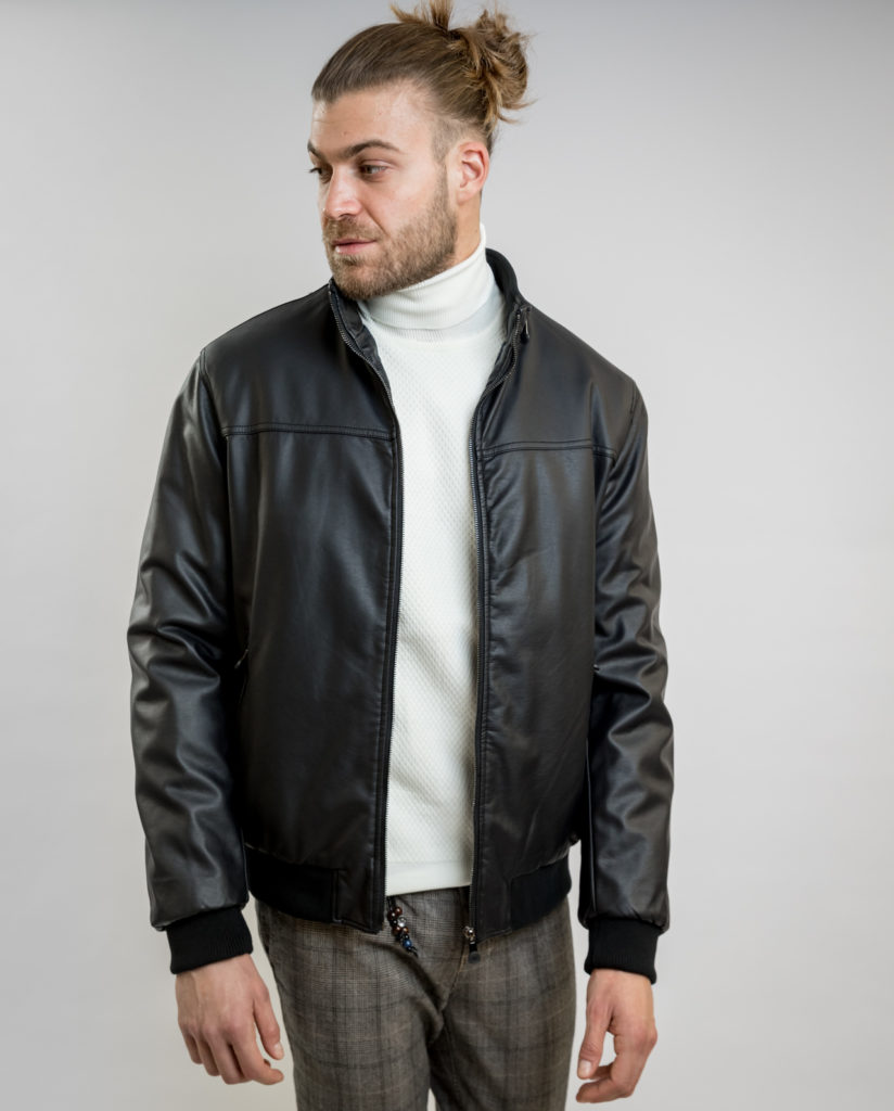 Black Faux Leather Jacket IL GRANCHIO