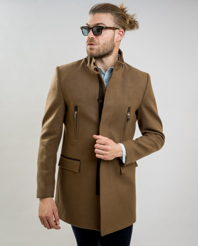 High Neck Camel Coat PAULO FRIEDMAN