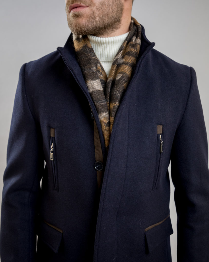 High Neck Blue Coat PAULO FRIEDMAN