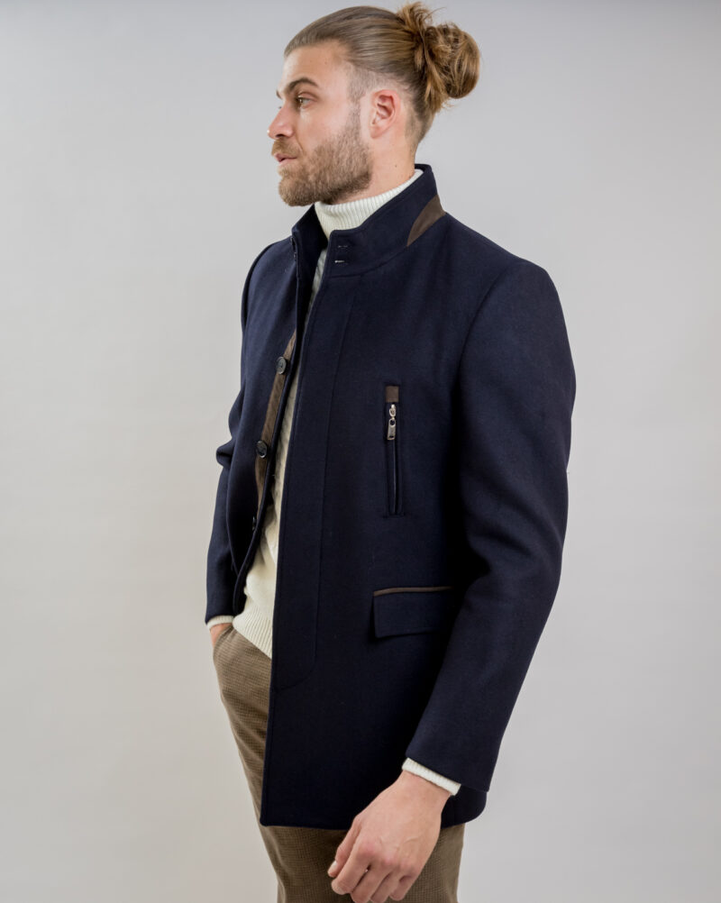 High Neck Blue Coat PAULO FRIEDMAN