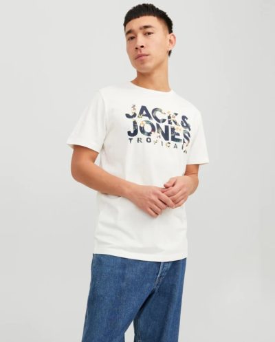 Μπλούζα T-shirt Μπεζ, JACK & JONES