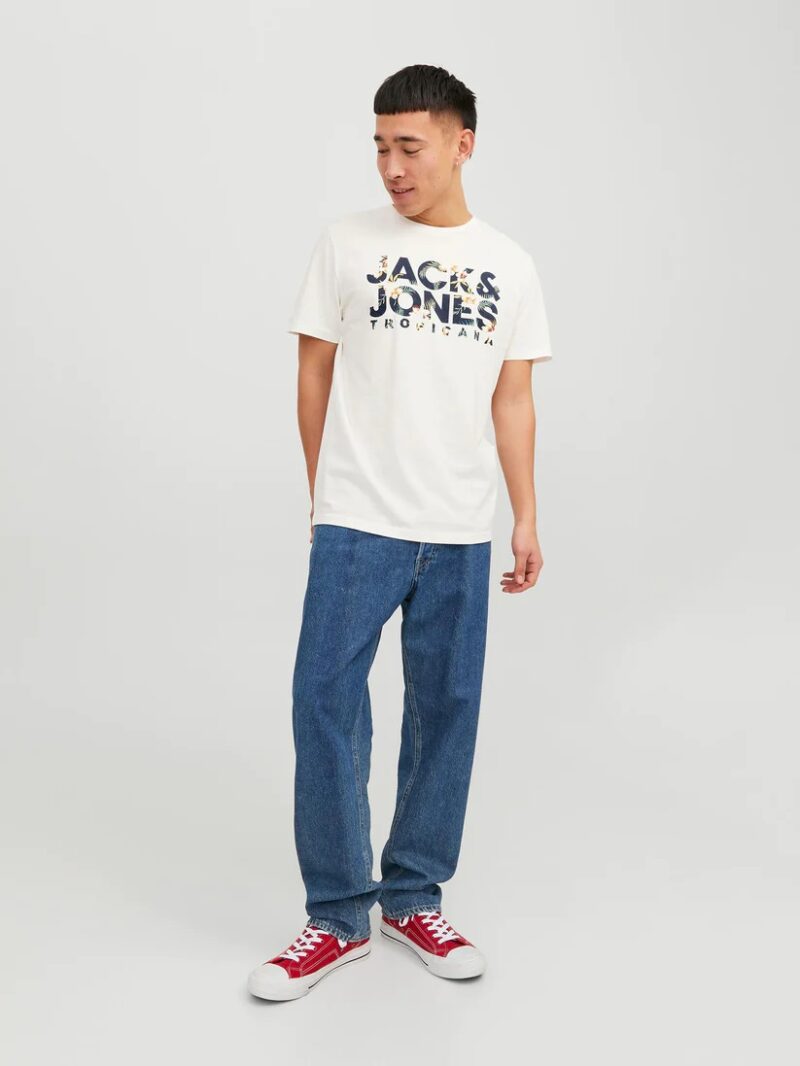 Μπλούζα T-shirt Μπεζ, JACK & JONES