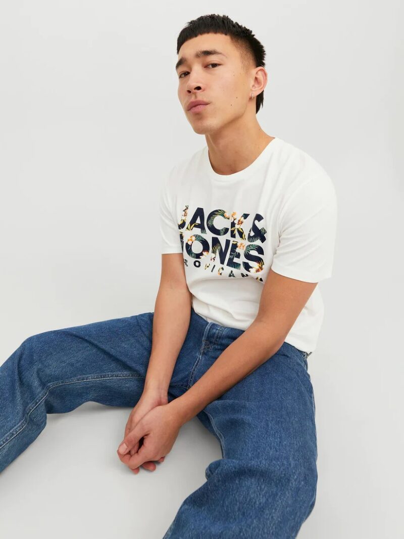 Μπλούζα T-shirt Μπεζ, JACK & JONES