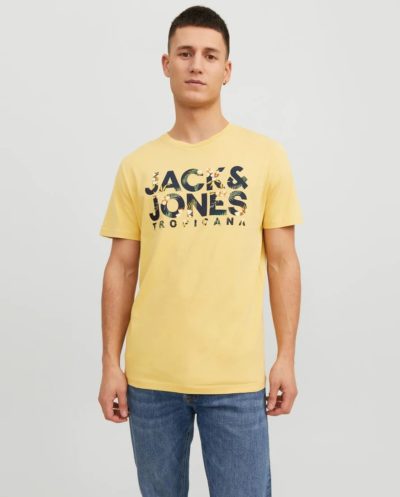 Μπλούζα T-shirt Κίτρινο, JACK & JONES