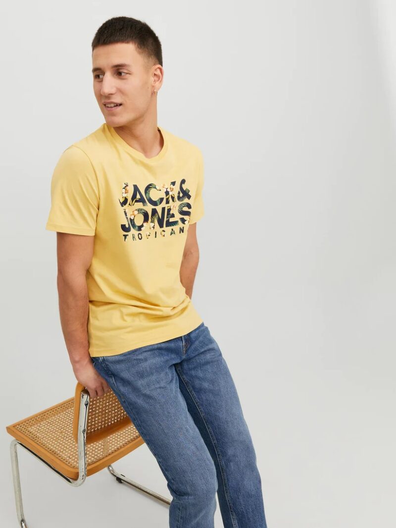 Μπλούζα T-shirt Κίτρινο, JACK & JONES