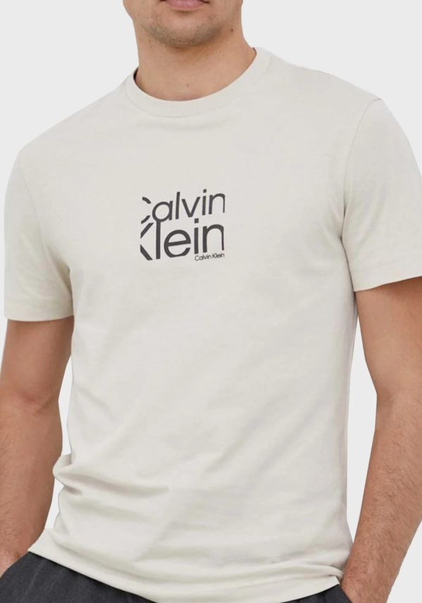 Μπλούζα T-shirt Μπέζ, CALVIN KLEIN