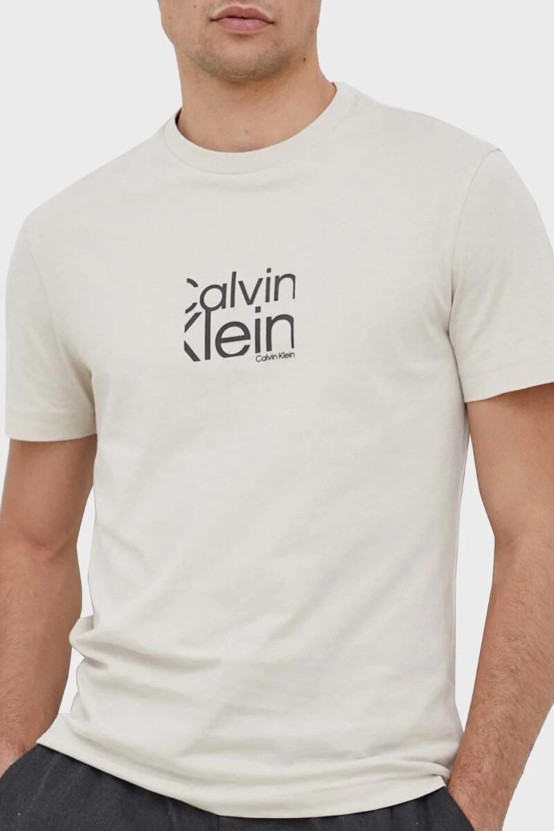 Μπλούζα T-shirt Μπέζ, CALVIN KLEIN