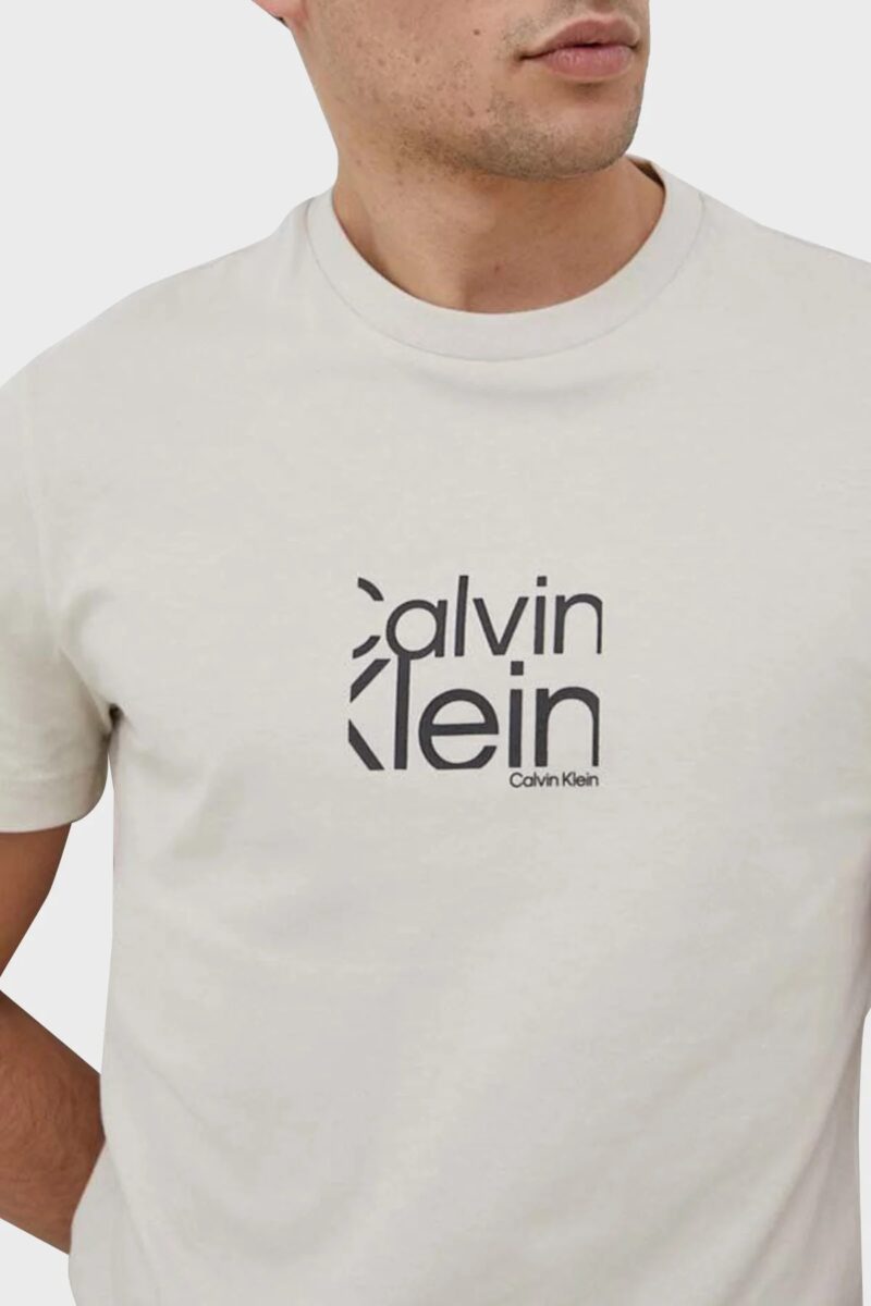 Μπλούζα T-shirt Μπέζ, CALVIN KLEIN