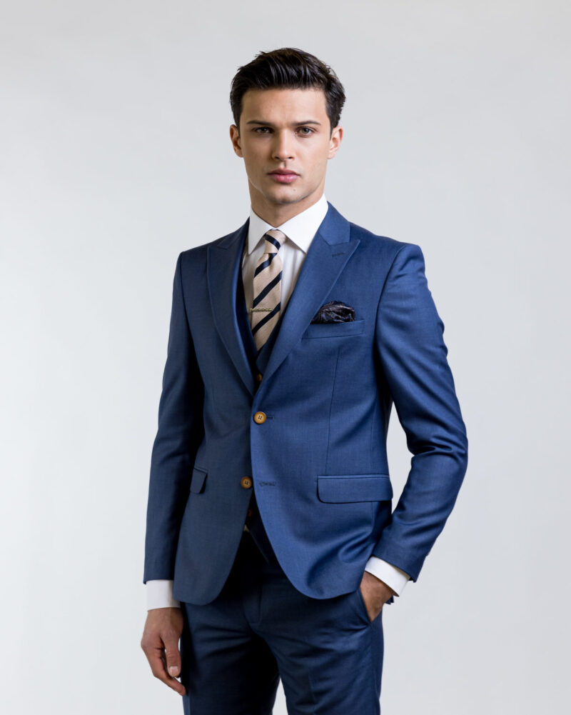 Κοστούμι Σετ Μπλε Slim Fit, MASSIMO