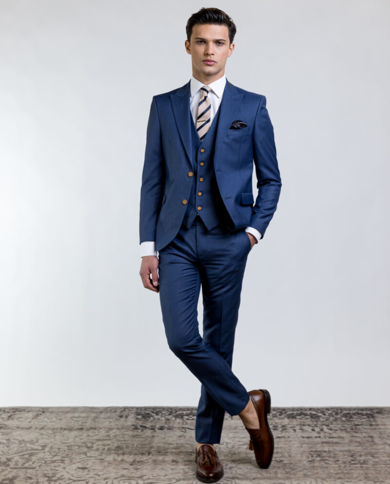 Κοστούμι Σετ Μπλε Slim Fit, MASSIMO