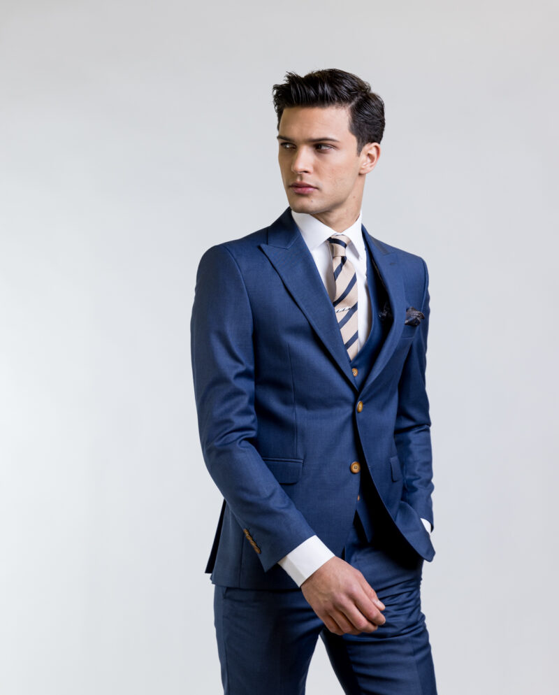 Κοστούμι Σετ Μπλε Slim Fit, MASSIMO