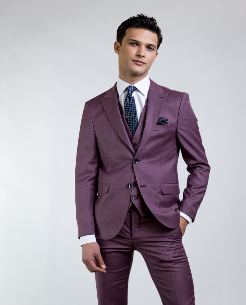 Κοστούμι Σετ Βιολετί Slim Fit, MASSIMO