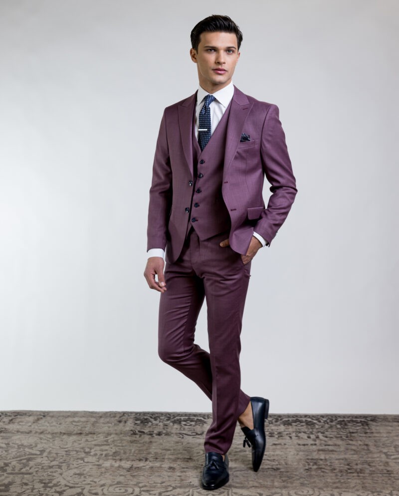 Κοστούμι Σετ Βιολετί Slim Fit, MASSIMO
