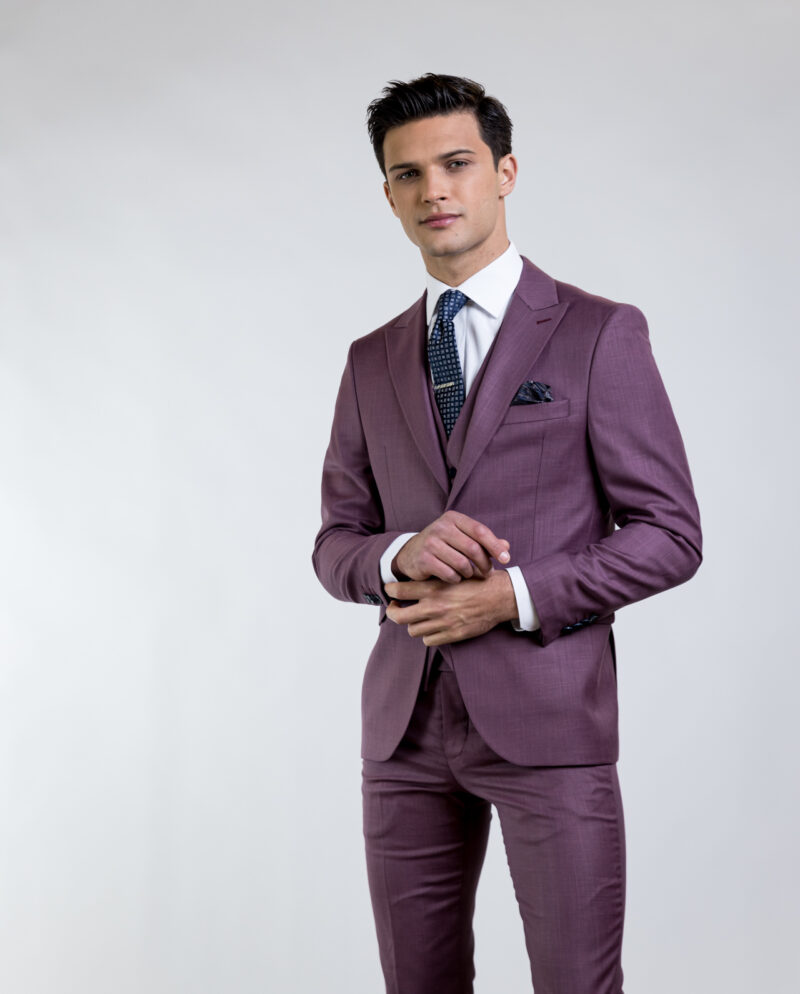 Κοστούμι Σετ Βιολετί Slim Fit, MASSIMO