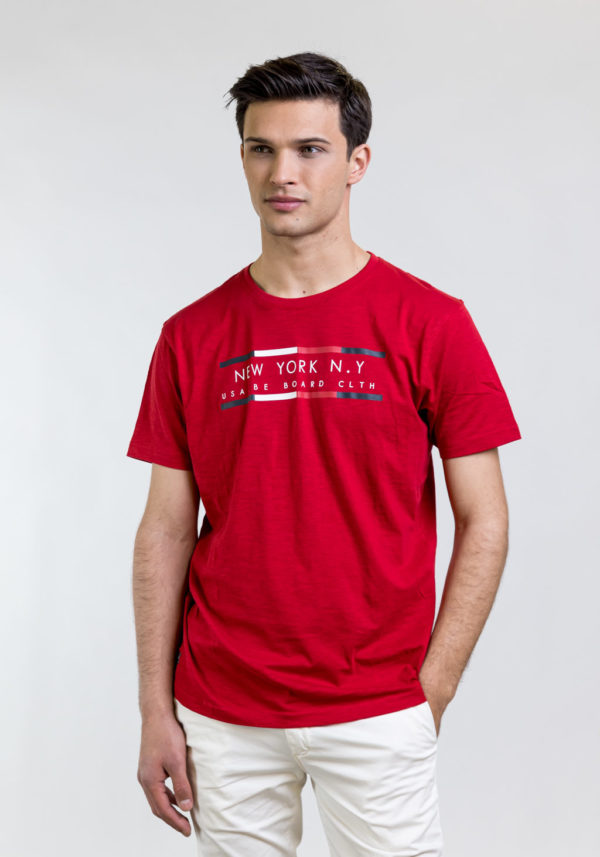Μπλούζα T-shirt Κόκκινη, BE BOARD