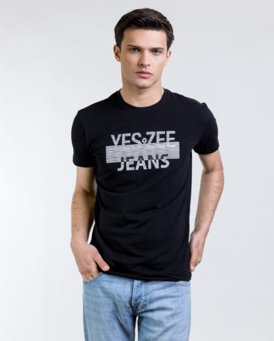 Μπλούζα T-shirt Μαύρη, YES ZEE