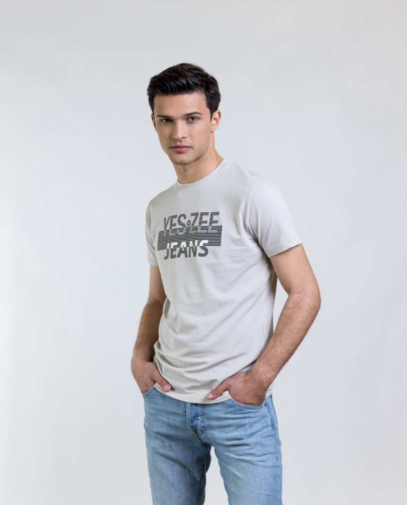 Μπλούζα T-shirt Γκρί, YES ZEE