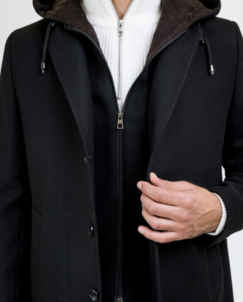 Black Hooded Coat LEXTON