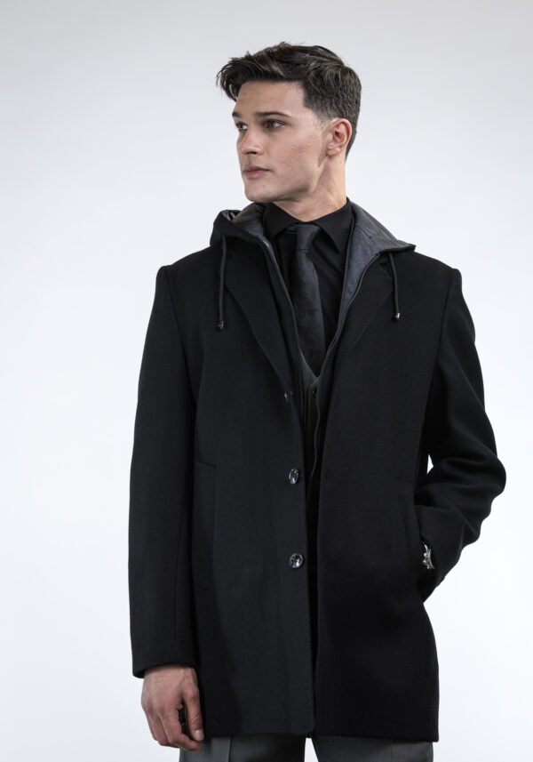 Black Hooded Coat LEXTON