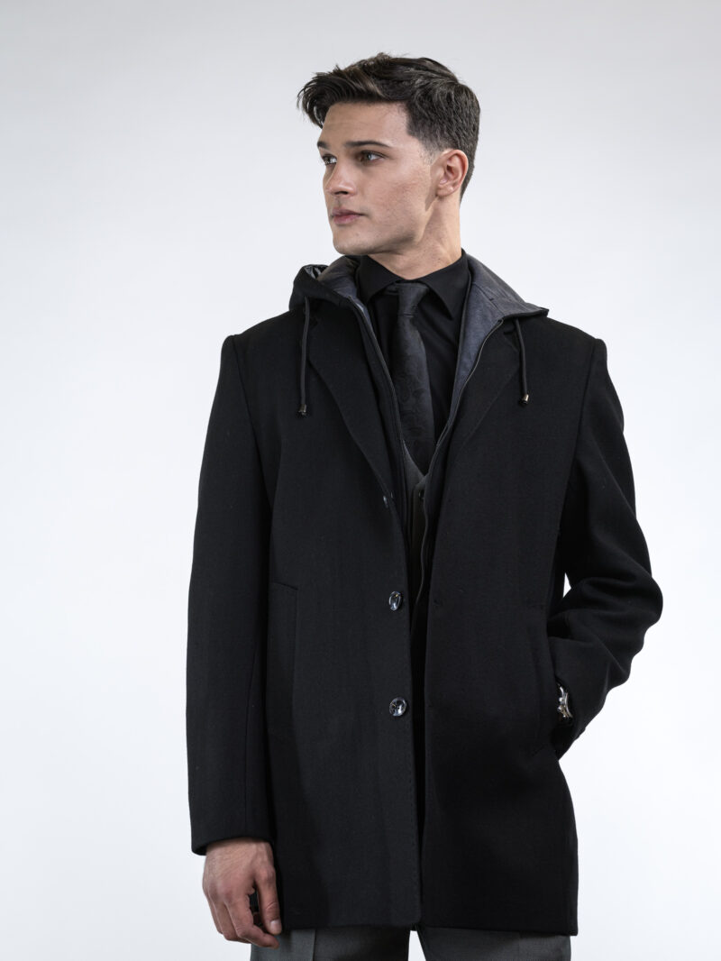 Black Hooded Coat LEXTON