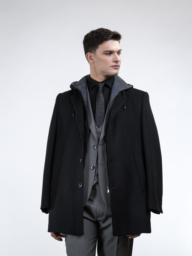 Black Hooded Coat LEXTON