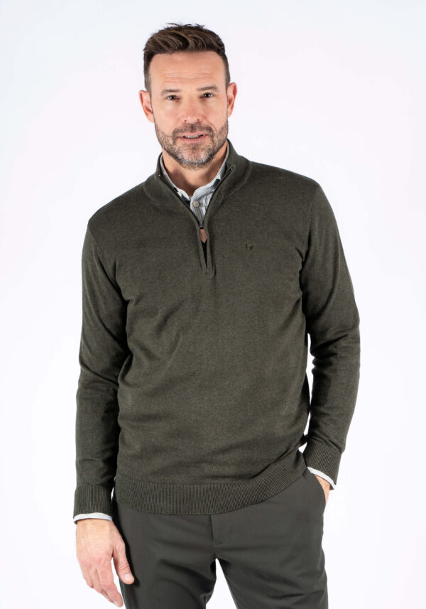 Μπλούζα Χακί Με Φερμουάρ Malcom Zip, Pre End