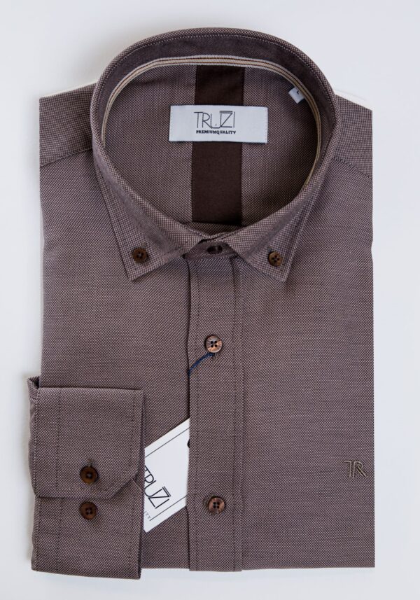 Πουκάμισο Καφέ Regular Fit, TRUZI